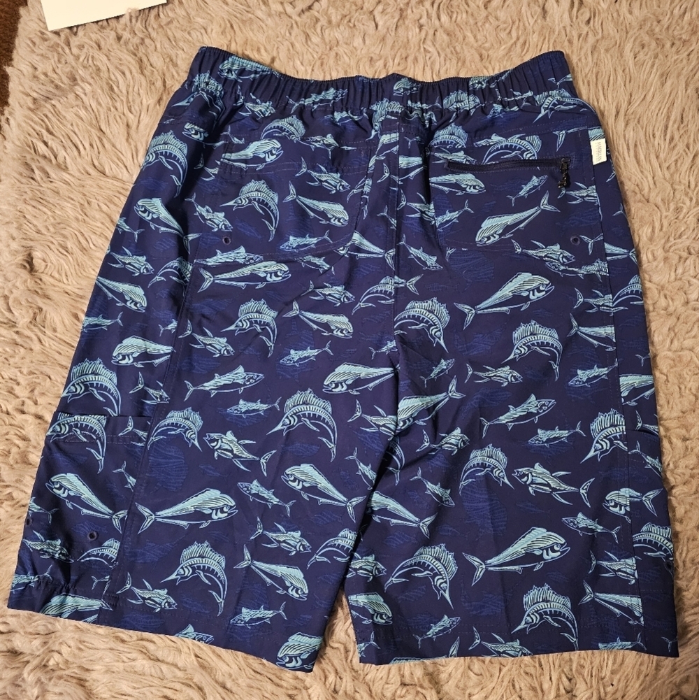 Magellan Outdoors Boys Kids Fish Print Shorts - Blue Size XL 18-20 NWOT